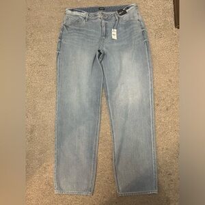 NWT Express Mid Rise Light Wash Baggy Tapered Jeans